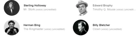 Cast and Characters Dumbo (1941)