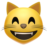 grinning cat with smiling eyes 1f638