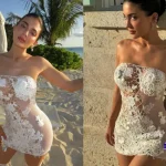 Kylie Jenner’s Bold White Doily Dress: A New Wave in Beach Fashion 2 استایل جدید کایلی جنر در ساحل