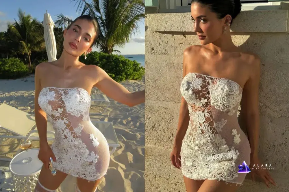 Kylie Jenner’s Bold White Doily Dress: A New Wave in Beach Fashion
