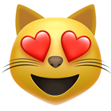 smiling cat with heart eyes 1f63b