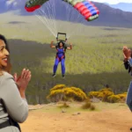 im a celebritys terrifying first challenge revealed as shona parachutes into camp and kelly brook cheers her on